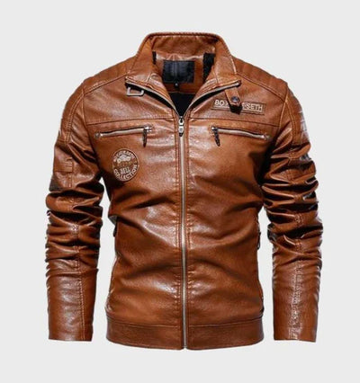 Asher | Herren-Bikerjacke mit Kunstleder-Einsatz