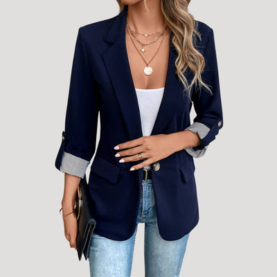 Everly | Damenblazer mit hochkrempelbaren Ärmeln und einem Knopf