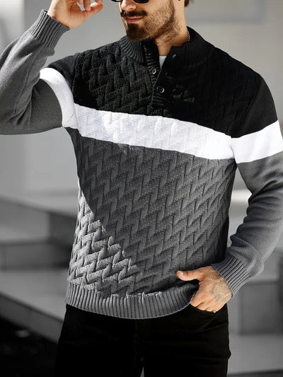 Ferdinand | Colorblock-Henley-Pullover für Herren