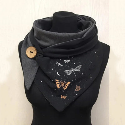 Violet | Women's Printed Button Wrap Scarf