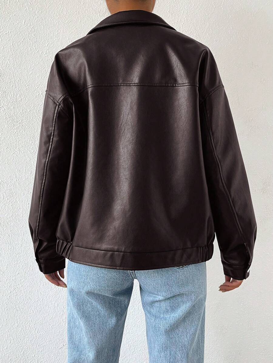 Adelaide | Women's Oversized Faux Leather Jacket