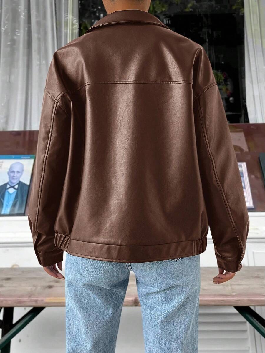 Adelaide | Women's Oversized Faux Leather Jacket