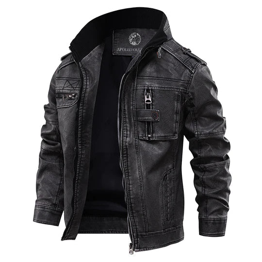 Ambrose | Herren-Lederjacke mit Stehkragen
