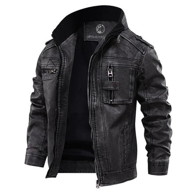 Ambrose | Herren-Lederjacke mit Stehkragen