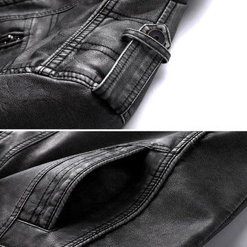 Ambrose | Herren-Lederjacke mit Stehkragen