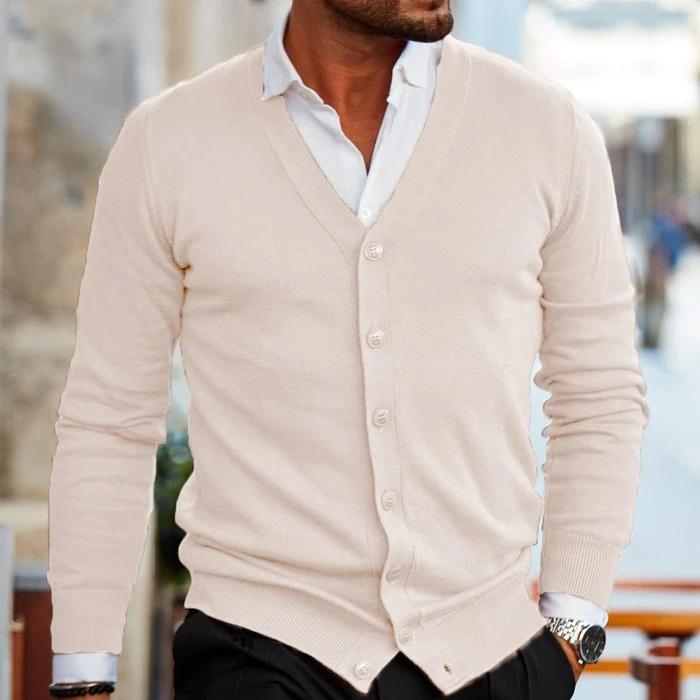 Amos | Men's V-Neck Button Up Knit Cardigan