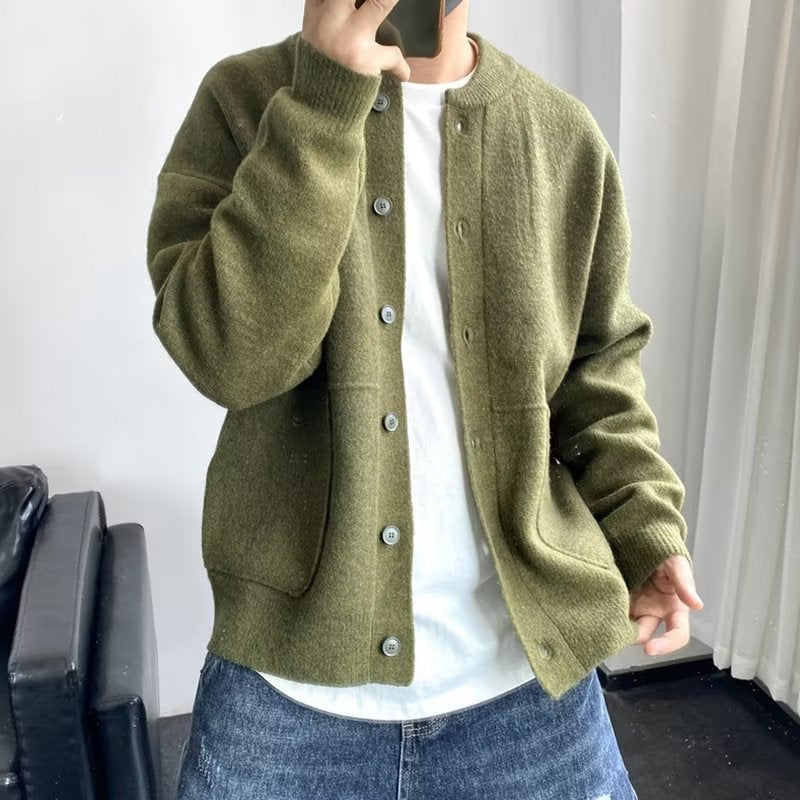 Anthony | Herren-Cardigan mit Rundhalsausschnitt und Knopfleiste