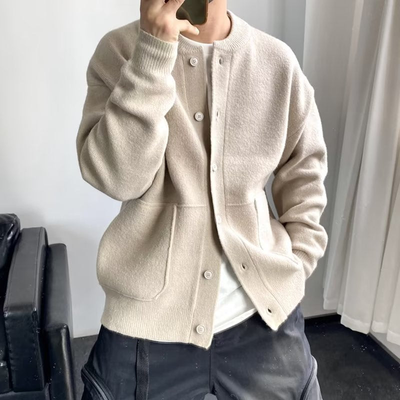 Anthony | Herren-Cardigan mit Rundhalsausschnitt und Knopfleiste