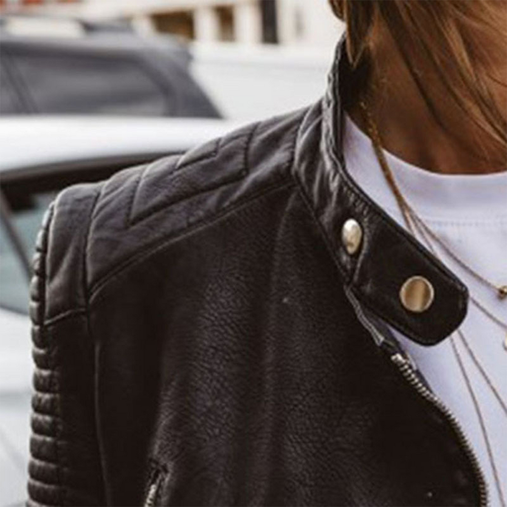Arabella | Women's Quilted Leather Biker Jacket
