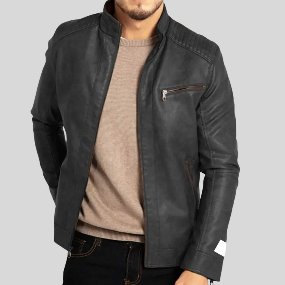 Arthur | Gesteppte Herren-Lederjacke mit Schulterpartie