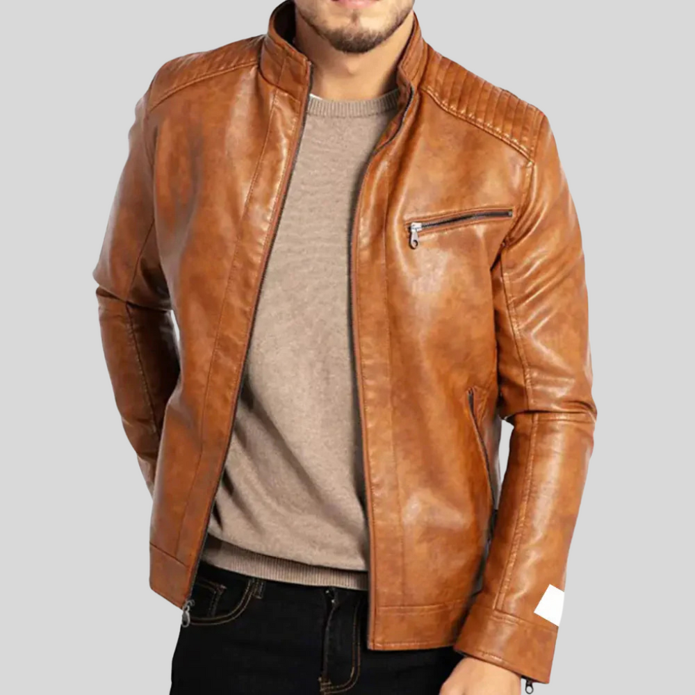 Arthur | Gesteppte Herren-Lederjacke mit Schulterpartie