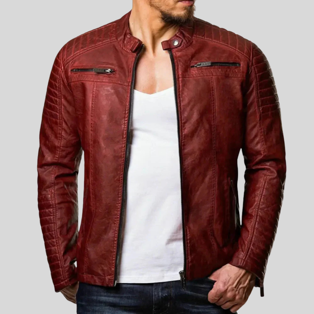 Arthur | Gesteppte Herren-Lederjacke mit Schulterpartie