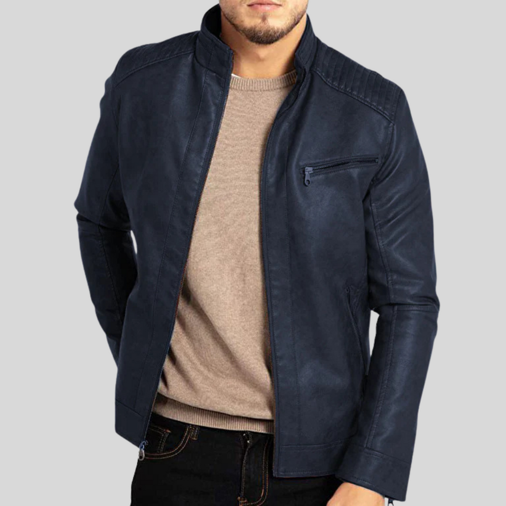 Arthur | Gesteppte Herren-Lederjacke mit Schulterpartie