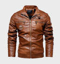 Asher | Herren-Bikerjacke mit Kunstleder-Einsatz