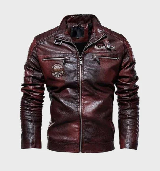 Asher | Herren-Bikerjacke mit Kunstleder-Einsatz