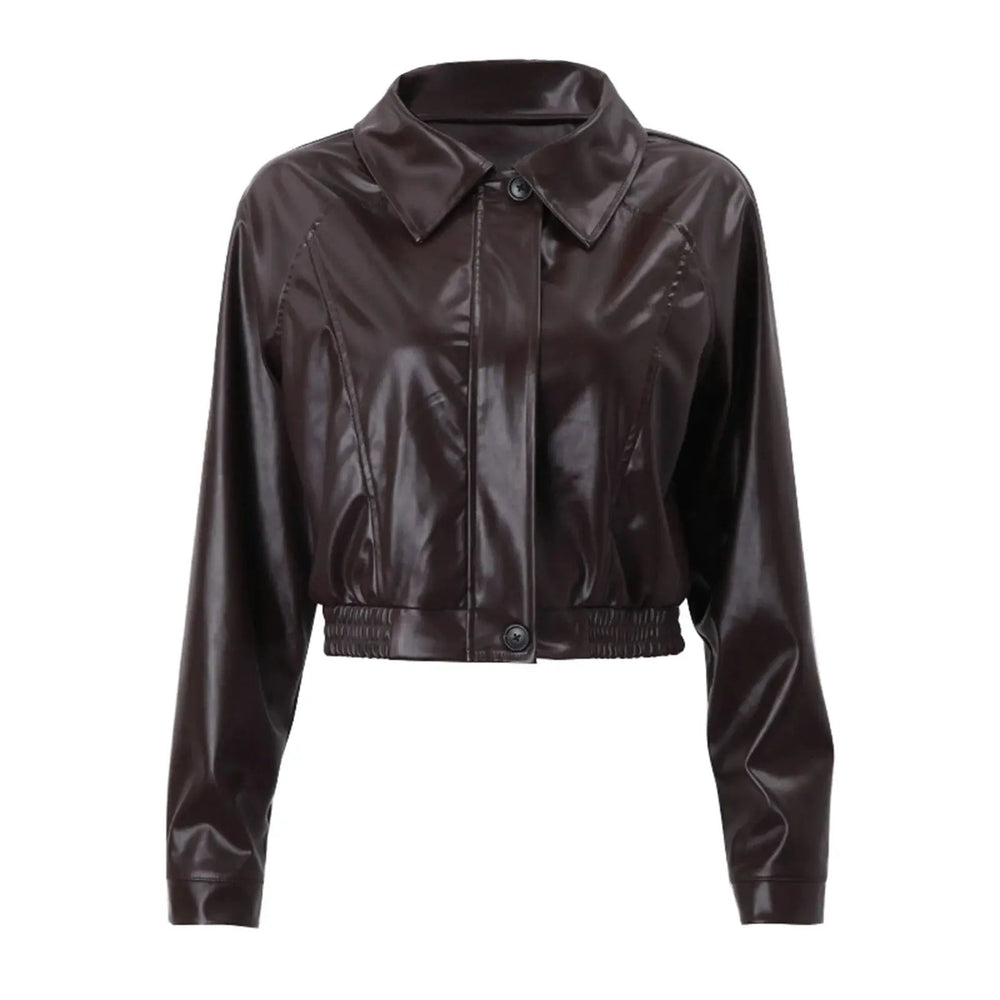 Aveline | Kurze Oversize-Lederjacke für Damen
