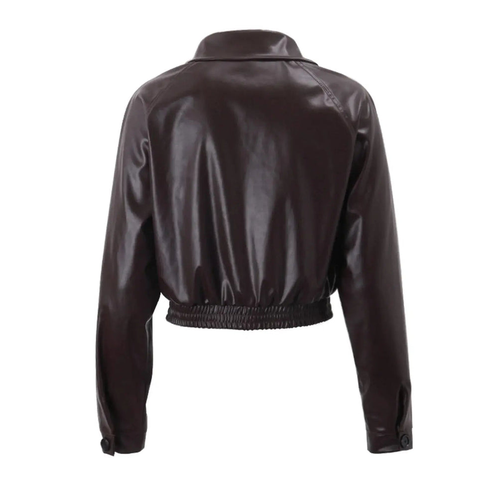 Aveline | Kurze Oversize-Lederjacke für Damen