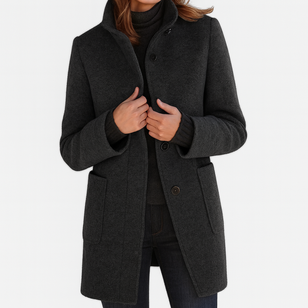 Belle | Women's Stand Collar Button Coat