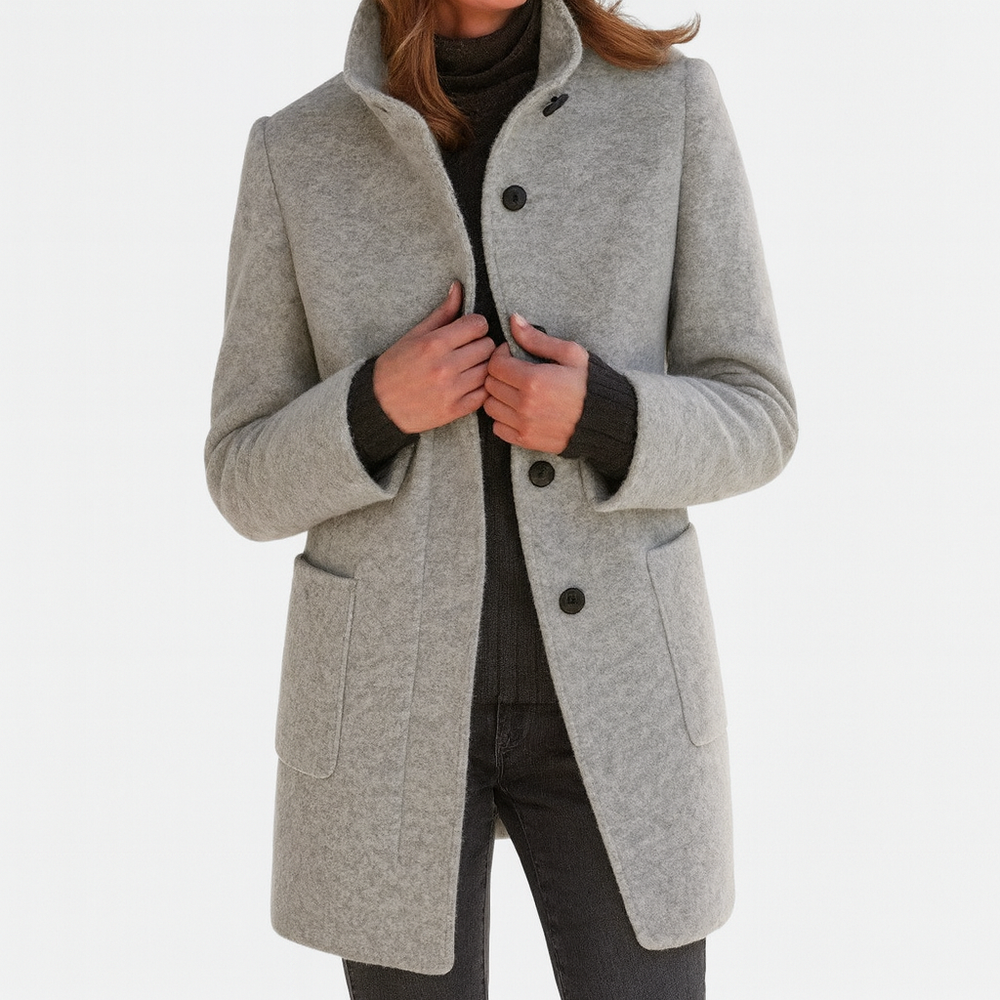 Belle | Women's Stand Collar Button Coat