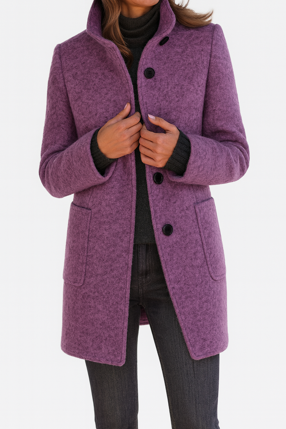 Belle | Women's Stand Collar Button Coat