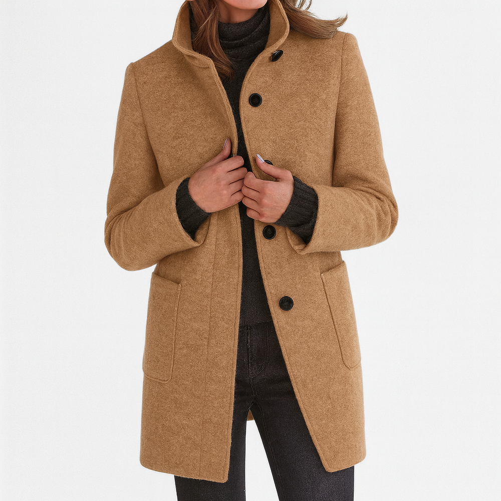 Belle | Women's Stand Collar Button Coat