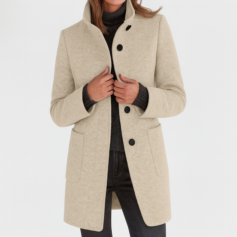 Belle | Women's Stand Collar Button Coat