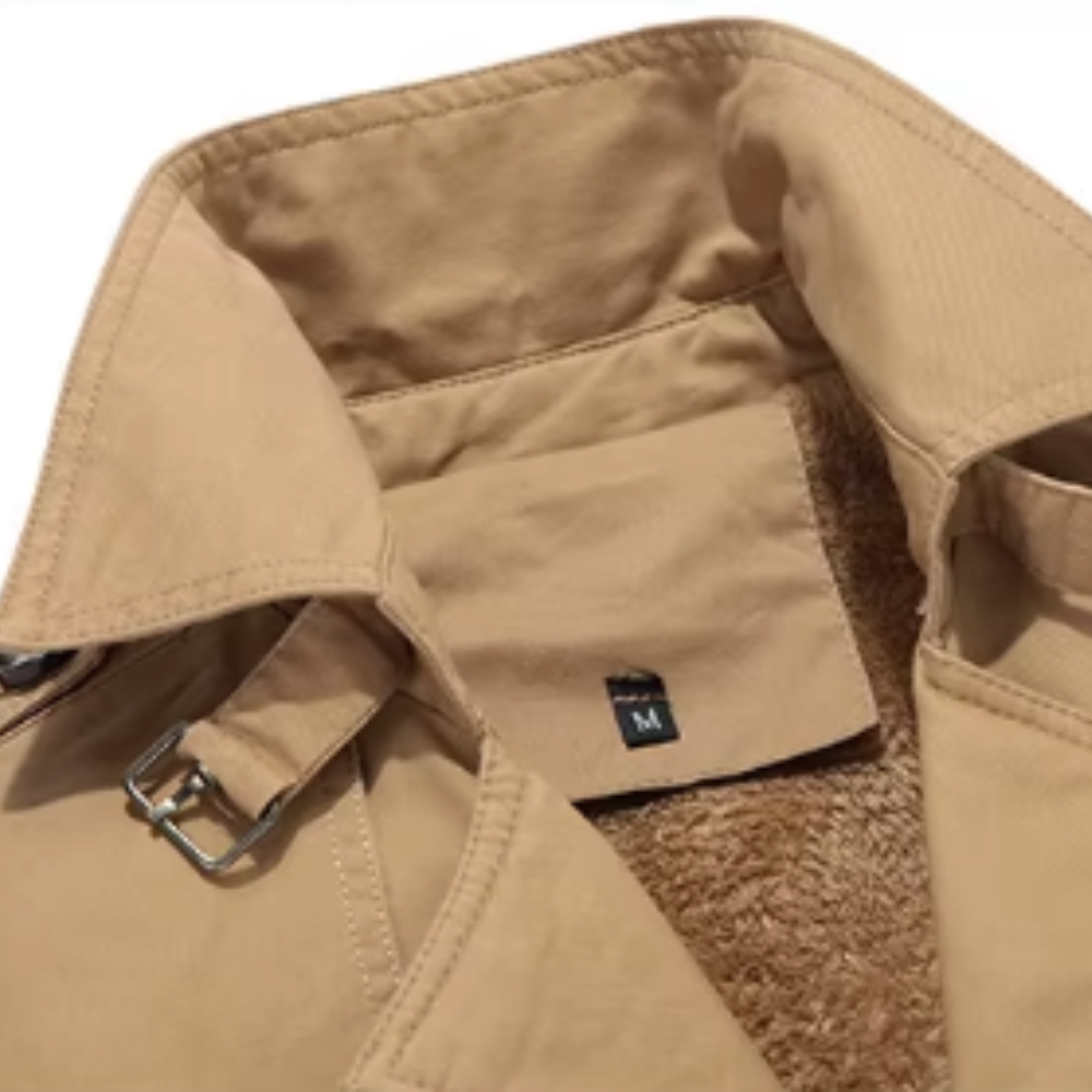 Booker | Herren-Stepp-Trenchcoat mit Fleecefutter