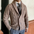 Brenton | Herren-Cardigan mit grobem Zopfmuster