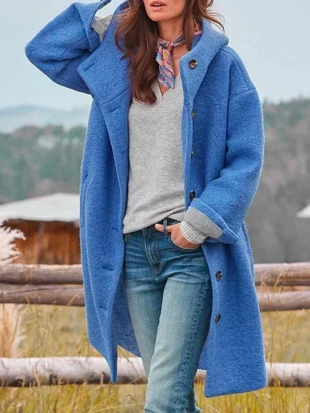 Brielle | Langer Kapuzen-Fleececoat für Damen