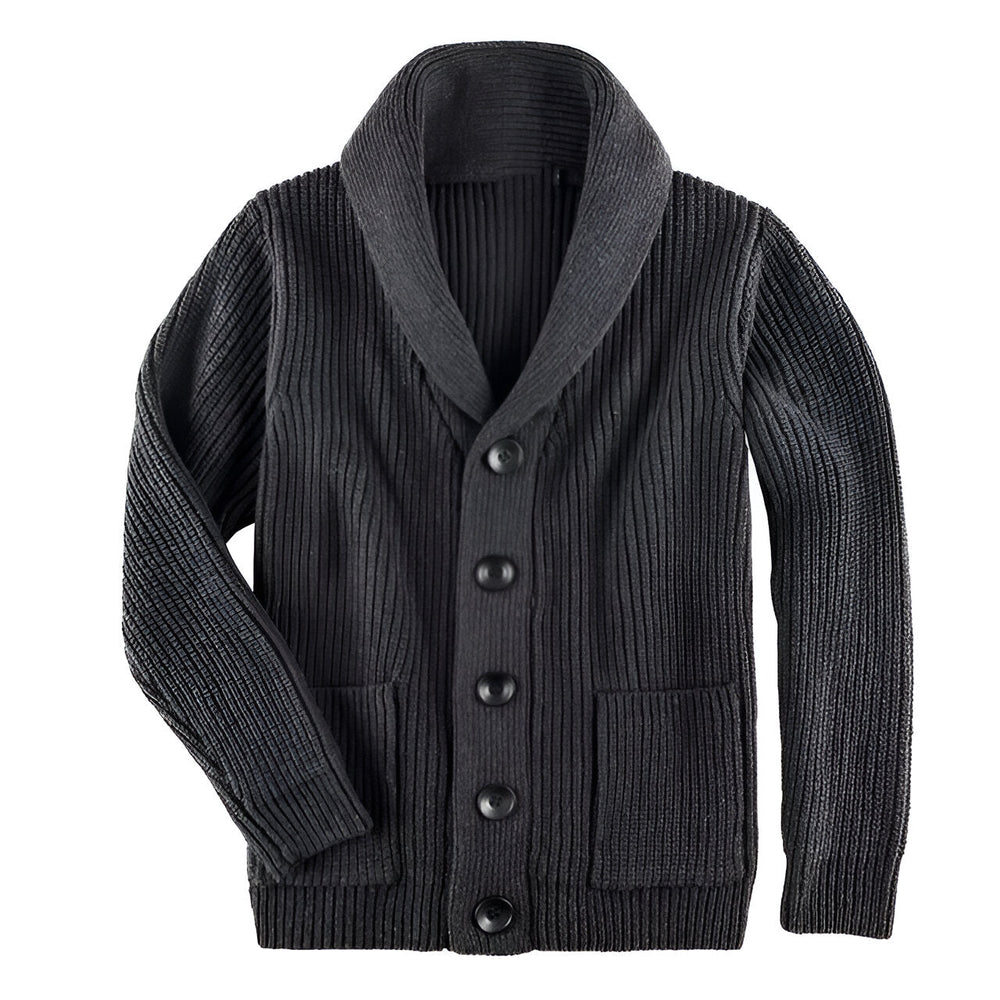 Burke | Men's Ribbed Knit Shawl Collar Cardigan