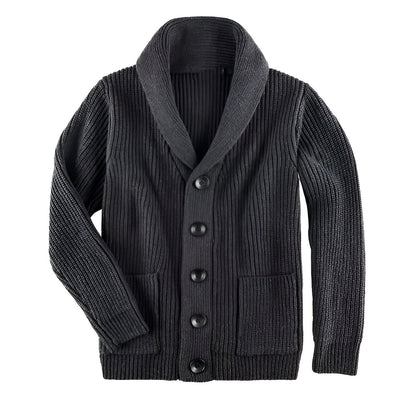 Burke | Herren-Cardigan aus Rippstrick mit Schalkragen
