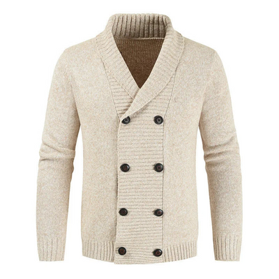 Calvin | Herren-Schalkragen-Cardigan mit zweireihiger Knopfleiste
