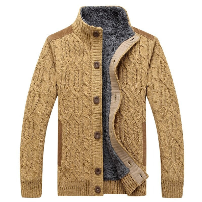 Camden | Men's Fleece Lined Cable Knit Cardigan