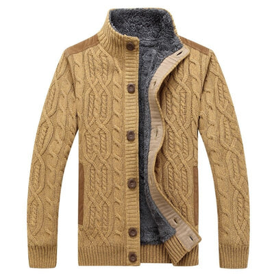 Camden | Herren-Cardigan aus Zopfstrick mit Fleecefutter