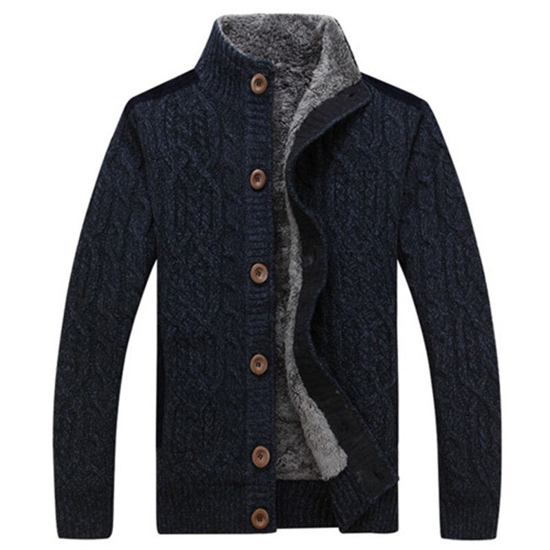 Camden | Men's Fleece Lined Cable Knit Cardigan