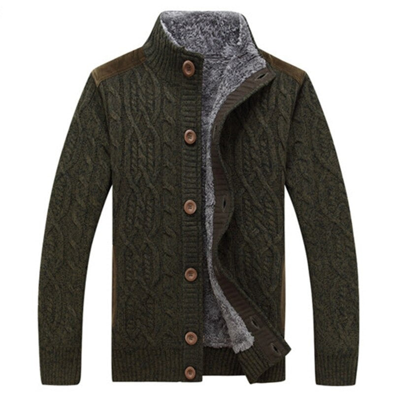 Camden | Men's Fleece Lined Cable Knit Cardigan