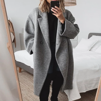 Camilla | Langer Oversize-Damenmantel mit Revers