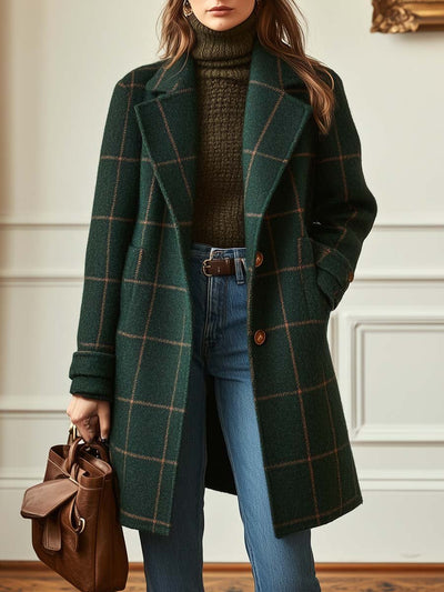 Camille | Karierter Damen-Tweedmantel