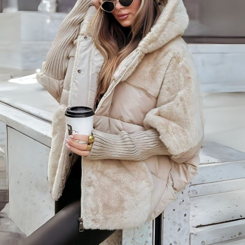 Constance | Damen-Steppjacke mit Kunstfellbesatz