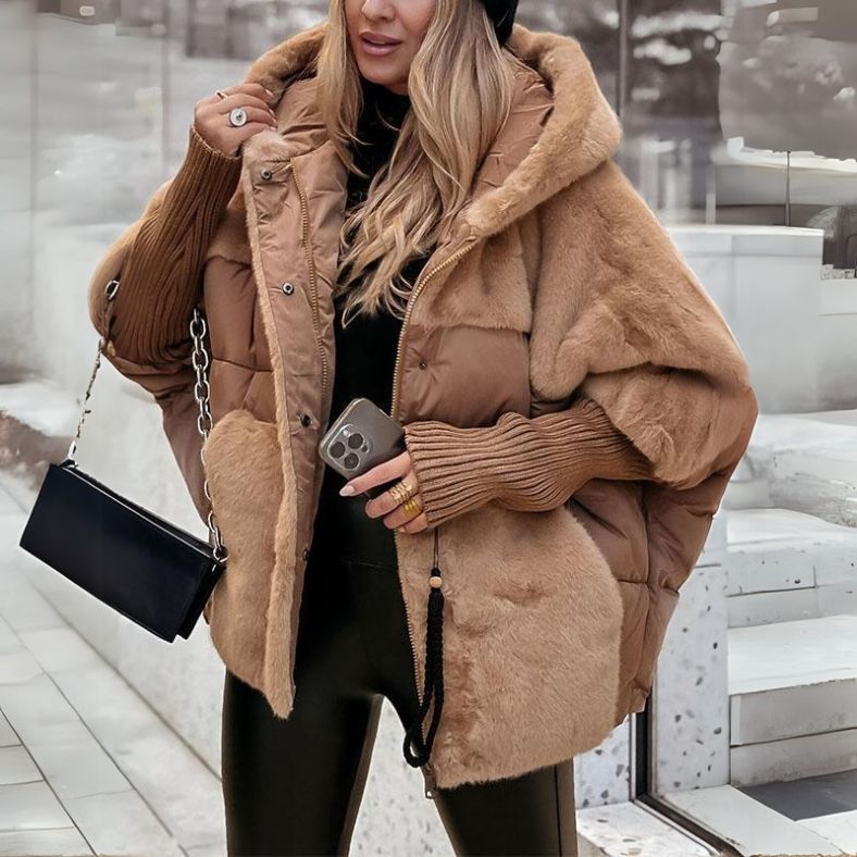 Constance | Damen-Steppjacke mit Kunstfellbesatz