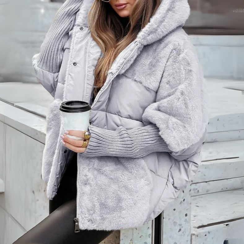 Constance | Damen-Steppjacke mit Kunstfellbesatz