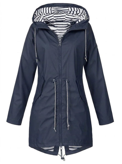 Daphne | Damen-Regenjacke mit Kapuze und Kordelzug