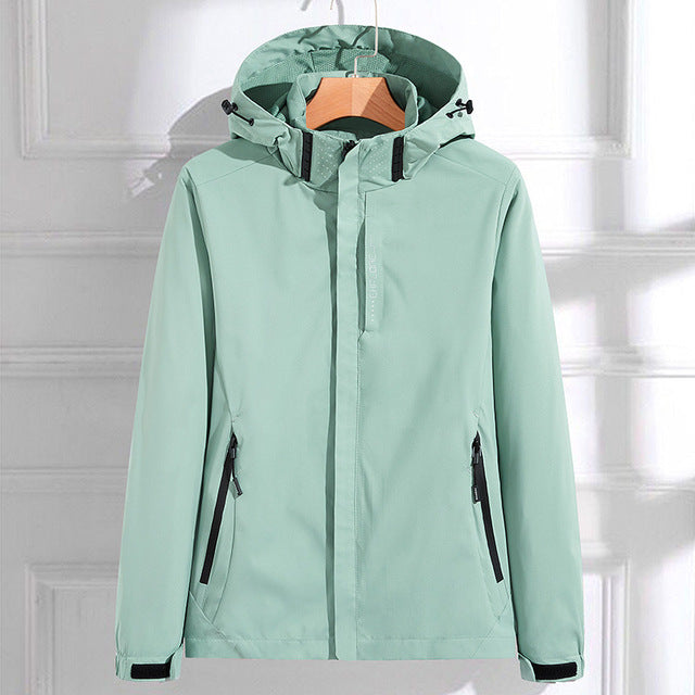 Della | Damen-Kapuzen-Regenjacke mit Reißverschluss