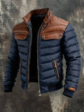 Eamon | Herren-Daunen-Steppjacke mit Lederbesatz