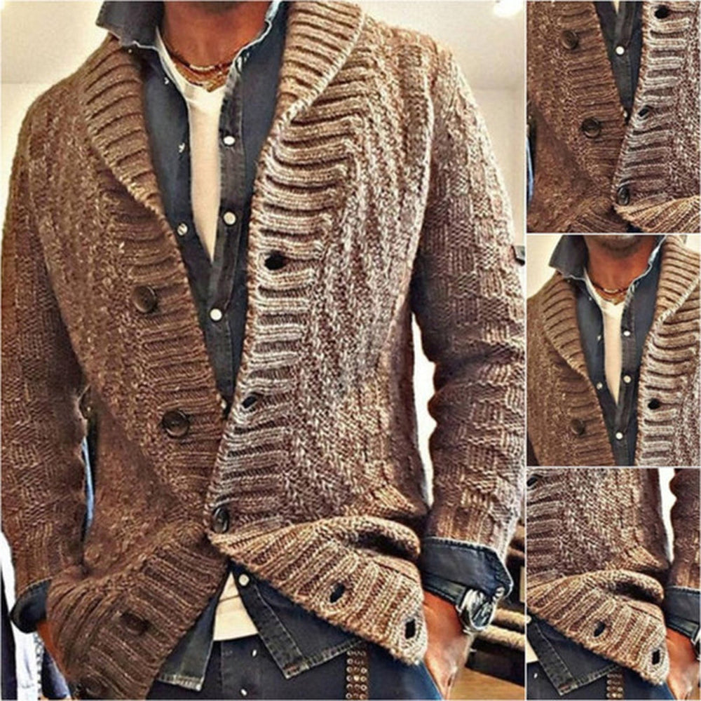 Eldon | Men's Cable Knit Shawl Collar Cardigan