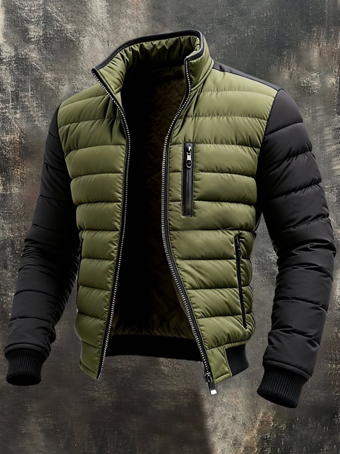 Elias | Herren Colorblock-Stepp-Pufferjacke