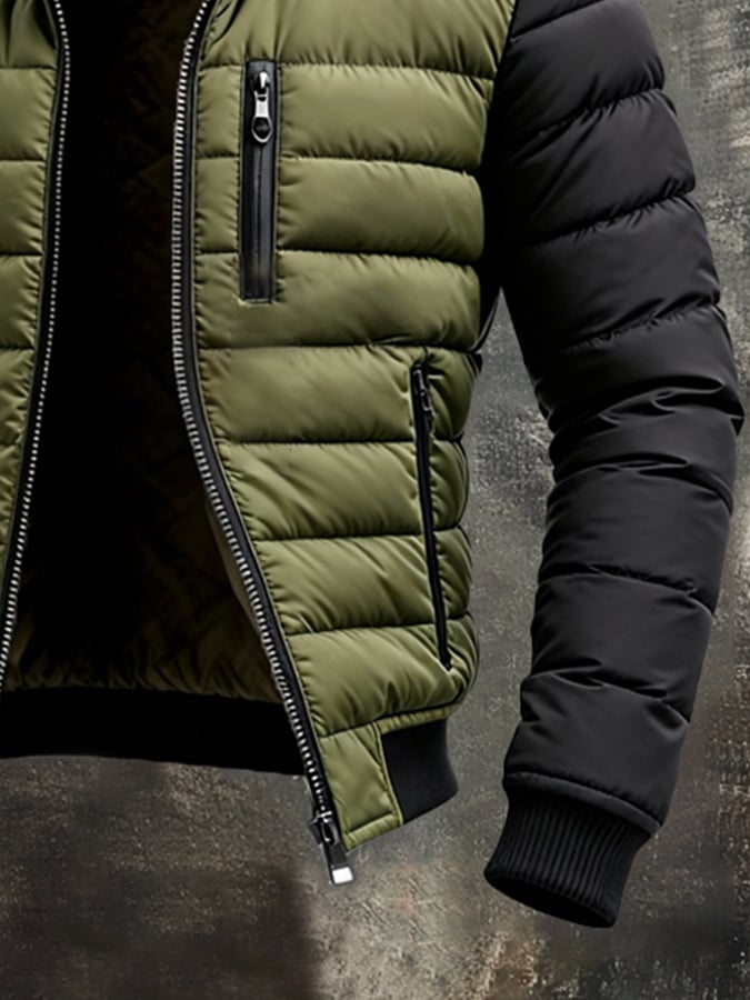 Elias | Herren Colorblock-Stepp-Pufferjacke