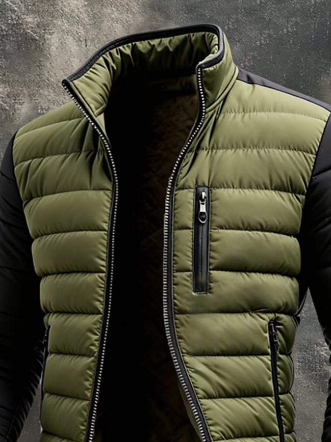 Elias | Herren Colorblock-Stepp-Pufferjacke