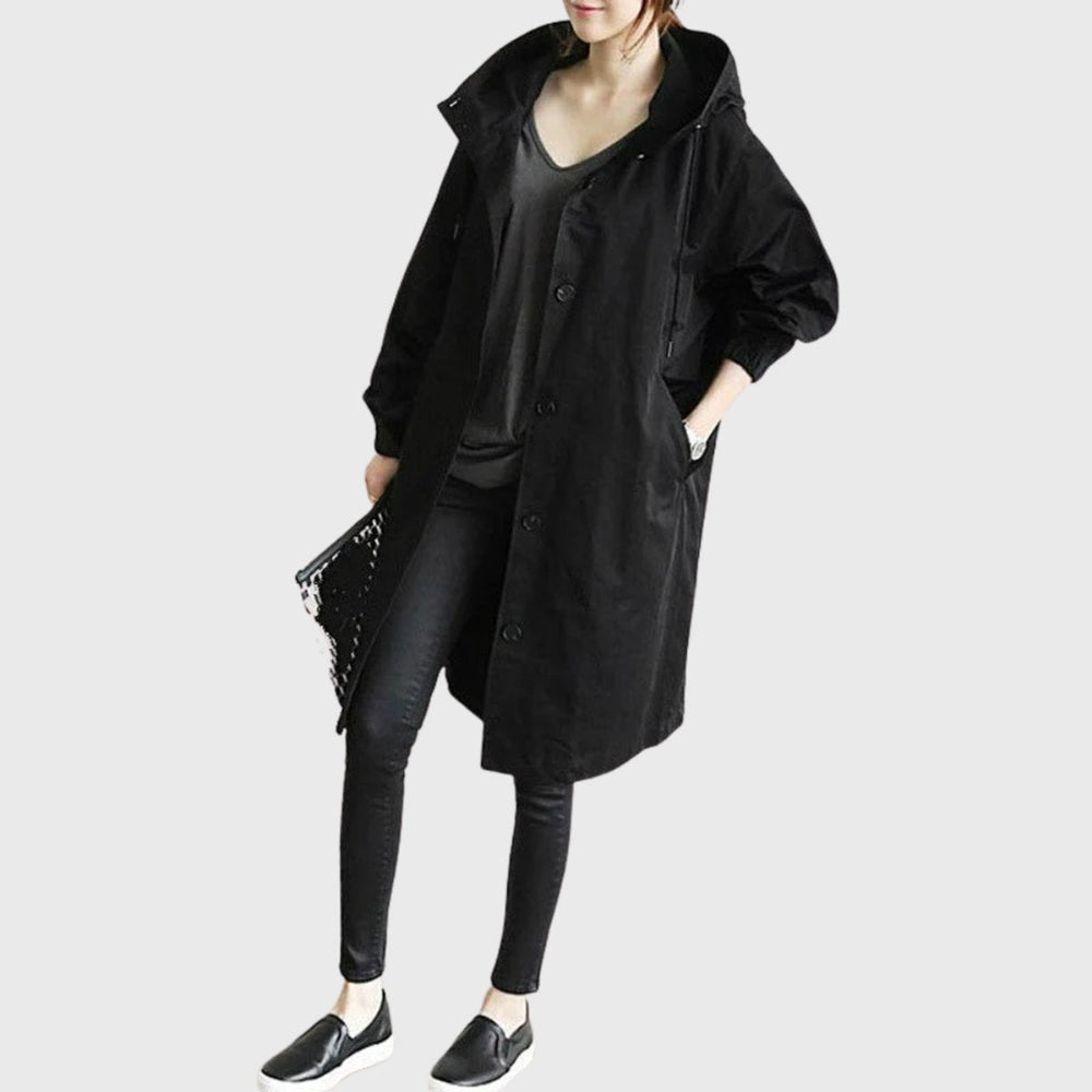 Elise | Women's Long Hooded Trench Coat