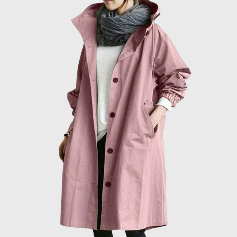 Elise | Women's Long Hooded Trench Coat